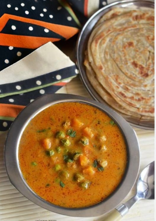 Parotta (2 pcs)- with veg korma(12oz)